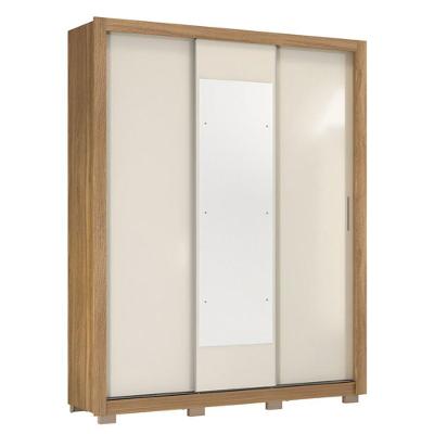 Guarda Roupa Casal 3 Portas Vero C/ Pés E Espelho 32270pe Off White