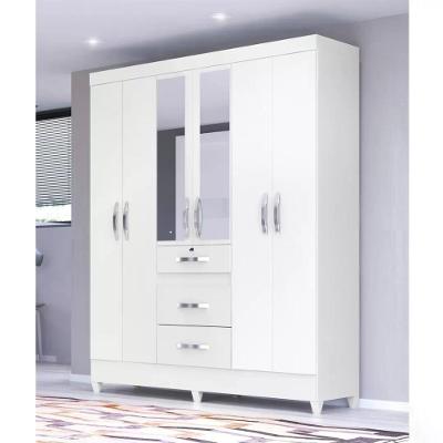 Guarda Roupa Casal 6 Portas C/Espelho Branco