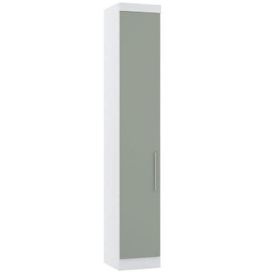 Guarda Roupa Modulado 38cm 1 Porta Alpes Luciane Móveis Branco Pf Com Verde Pf