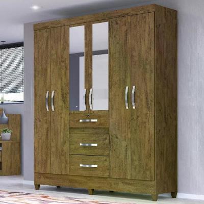 Guarda Roupa Casal 6 Portas C/Espelho Castanho