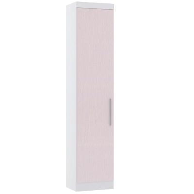 Guarda Roupa Sapateira Modulado 50cm 1 Porta Alpes Luciane Móveis Branco Pf Com Rosa Pf