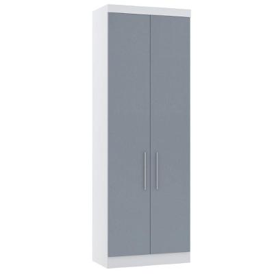 Guarda Roupa Modulado 79cm 2 Portas Alpes Luciane Móveis Branco Pf Com Grey Sky Pf