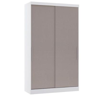 Guarda Roupa Modulado 134,50cm 2 Portas De Correr Alpes Luciane Móveis Branco Pf Com Cinammon Pf