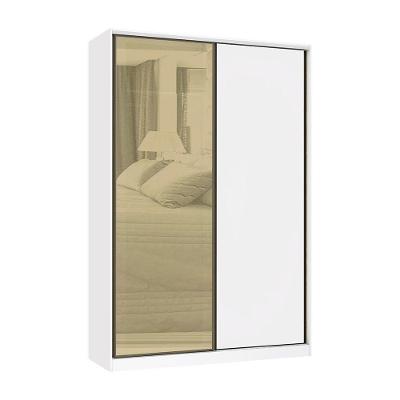 Guarda Roupa 2 Portas De Correr 159cm Branco Com Branco Mat