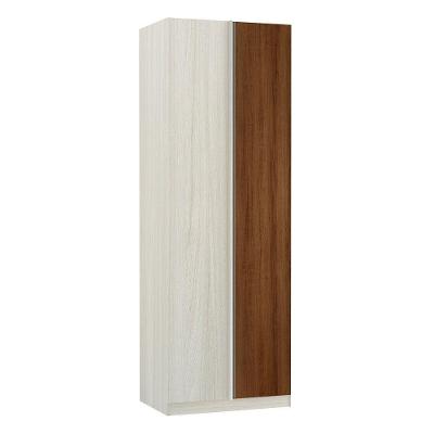 Guarda-roupa Canto 1 Porta 80 Cm Crema Com Nogueira Dourado