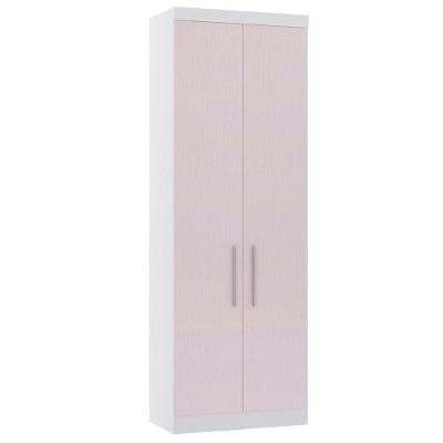 Guarda Roupa Modulado 79cm 2 Portas Alpes Luciane Móveis Branco Pf Com Rosa Pf