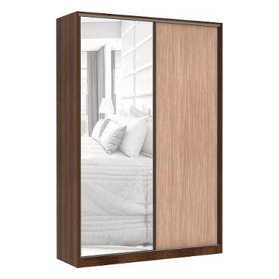 Guarda Roupa 2 Portas De Correr 159 Cm Dourado Com Cumaru