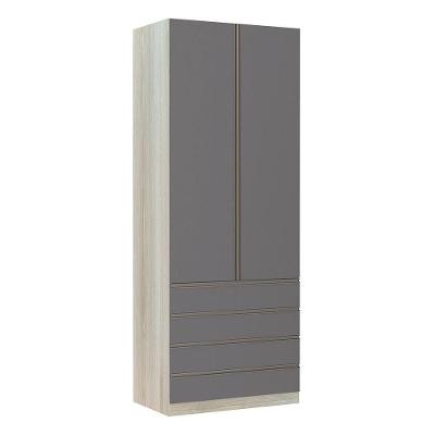 Guarda-roupa Solteiro 2 Portas 90 Cm Cinza Puro