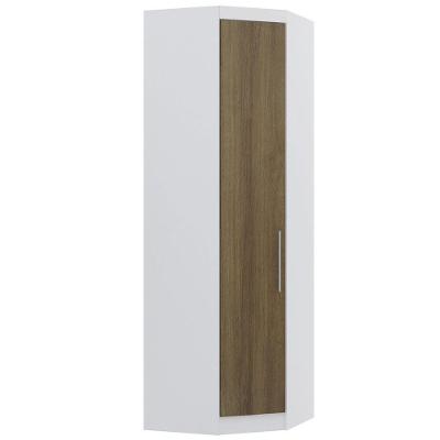 Guarda Roupa De Canto Diagonal Modulado 70cm 1 Porta Alpes Luciane Móveis Branco Pf Com Avelã Pf