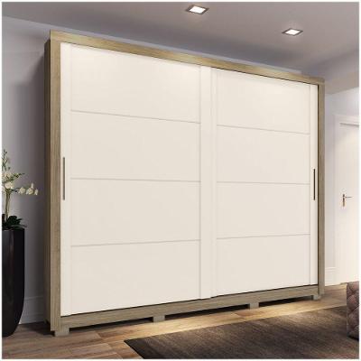 Guarda Roupa Casal 02 Portas Deslizantes Parma Henn Rústico Off White