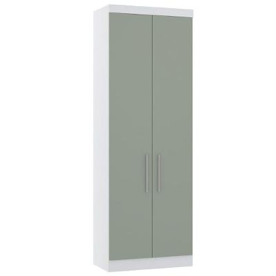 Guarda Roupa Modulado 101,50cm 3 Portas Alpes Luciane Móveis Branco Pf Com Grey Sky Pf