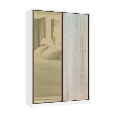 Guarda Roupa 2 Portas De Correr 159cm Branco Com Crema