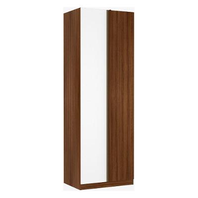Guarda Roupa Canto Reto 1 Porta 80cm Dourado Com Branco Mat
