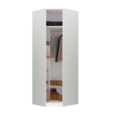 Guarda Roupa Canto 83,8cm 5 Prateleiras 1 Cabideiro Branco