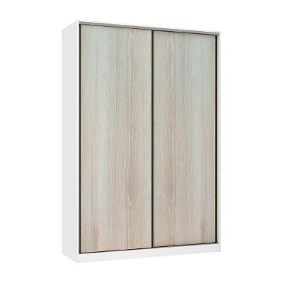 Guarda Roupa 2 Portas De Correr 159cm Branco Com Crema