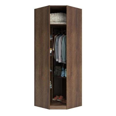 Guarda Roupa Canto 83,8cm 5 Prateleiras 1 Cabideiro Dourado