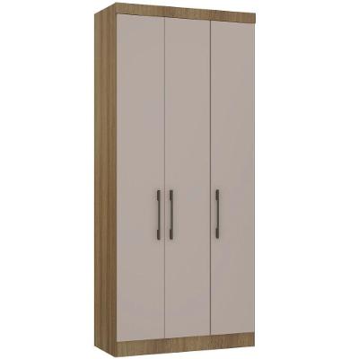 Guarda Roupa Modulado 101,50cm 3 Portas Paris Luciane Móveis Avelã Pf Com Cinammon Pf