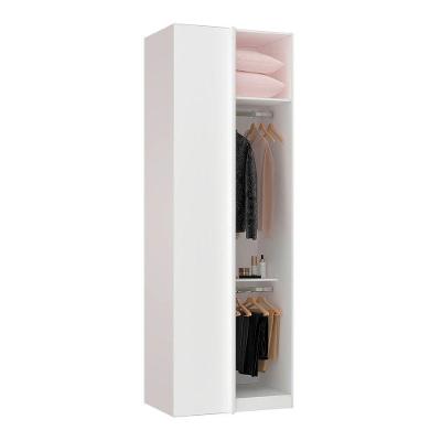 Guarda Roupa Canto 80,4cm 2 Cabideiros 1 Maleiro Branco