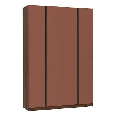 Guarda Roupa 4 Portas 3 Gavetas 159 Cm Dourado Com Gaia