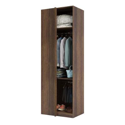 Guarda Roupa Canto 80,4cm 2 Cabideiros 1 Maleiro Dourado