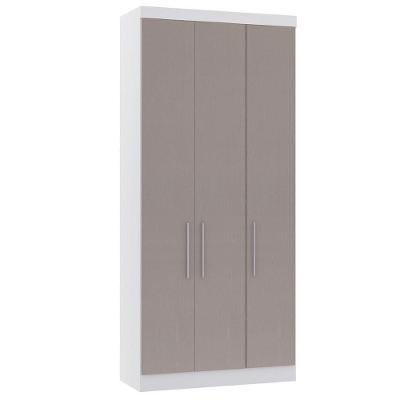 Guarda Roupa Modulado 134,50cm 4 Portas E 4 Gavetas Alpes Luciane Móveis Branco Pf Com Cinammon Pf
