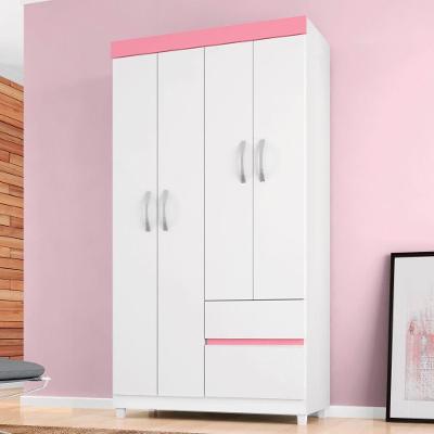 Guarda Roupa Vicenza Branco/rosa