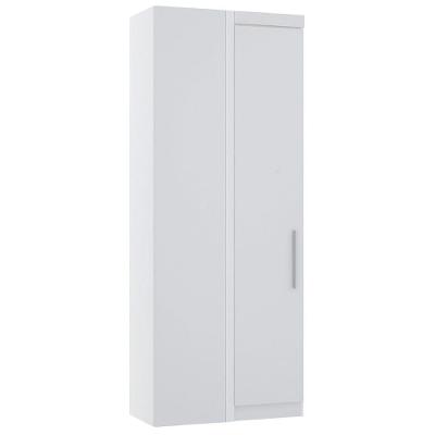 Guarda Roupa De Canto Reto Modulado 90cm 1 Porta Alpes Luciane Móveis Branco Pf Com Branco Pf
