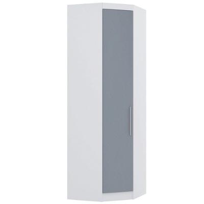 Guarda Roupa De Canto Diagonal Modulado 70cm 1 Porta Alpes Luciane Móveis Branco Pf Com Grey Sky Pf