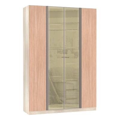 Guarda-roupa Solteiro 4 Portas Legno Crema Com Cumaru