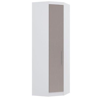 Guarda Roupa De Canto Diagonal Modulado 70cm 1 Porta Alpes Luciane Móveis Branco Pf Com Cinammon Pf