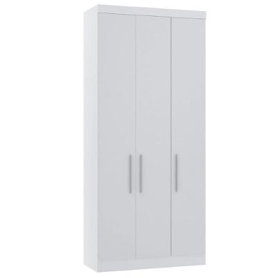 Guarda Roupa Modulado 101,50cm 3 Portas Alpes Luciane Móveis Branco Pf Com Branco Pf