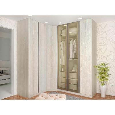 Guarda Roupa De Canto Casal 6 Portas E Legno Crema