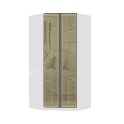 Guarda Roupa Modulado Canto 2 Portas 111,9cm Branco Bronze