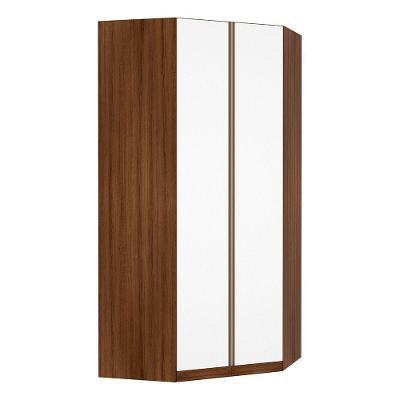 Guarda Roupa Canto 2 Portas 111,9cm Dourado Com Branco Mat