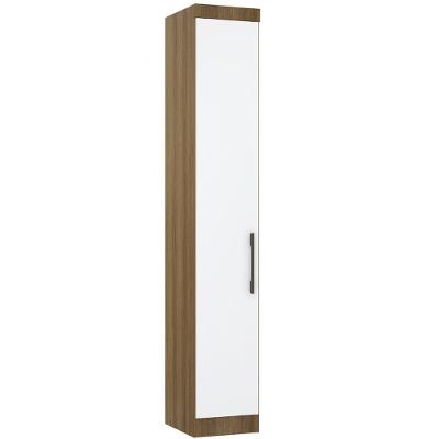 Guarda Roupa Modulado 38cm 1 Porta Paris Luciane Móveis Avelã Pf Com Branco Pf