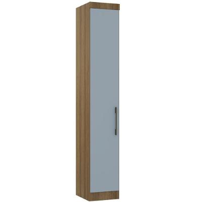 Guarda Roupa Modulado 38cm 1 Porta Paris Luciane Móveis Avelã Pf Com Grey Sky Pf