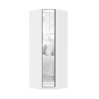 Guarda Roupa Modulado Canto 1 Porta 83cm Branco Com Espelho