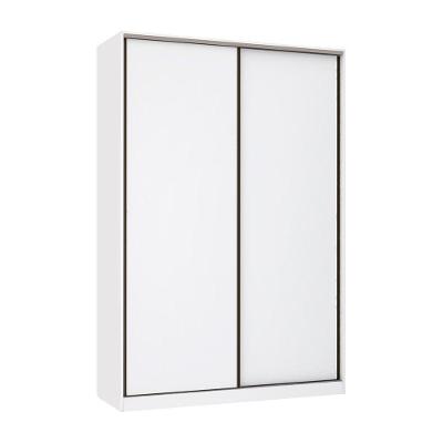 Guarda Roupa 2 Portas De Correr 159cm Branco Com Branco Mat