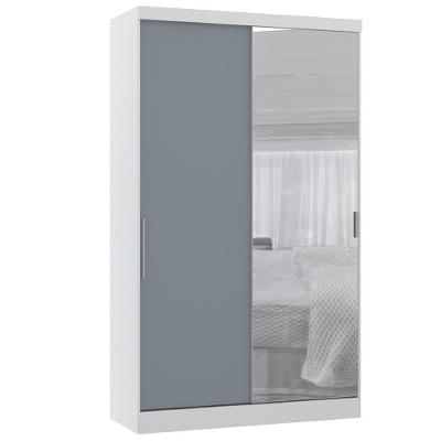 Guarda Roupa Modulado 38cm 1 Porta Alpes Luciane Móveis Branco Pf Com Verde Pf