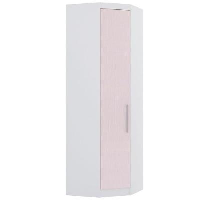 Guarda Roupa De Canto Diagonal Modulado 70cm 1 Porta Alpes Luciane Móveis Branco Pf Com Rosa Pf