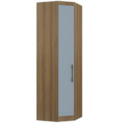 Guarda Roupa De Canto Diagonal Modulado 70cm 1 Porta Paris Luciane Móveis Avelã Pf Com Grey Sky Pf