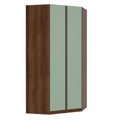 Guarda Roupa Canto 2 Portas 111,9cm Dourado Com Verde Jade