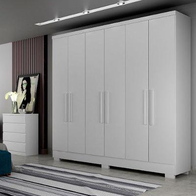 Guarda-roupa Quartzo 6 Portas 4 Gavetas E 6 Pés Branco