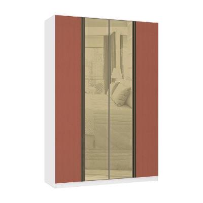 Guarda Roupa 4 Portas 159,2 Cm Bronze Branco Ff Com Gaia