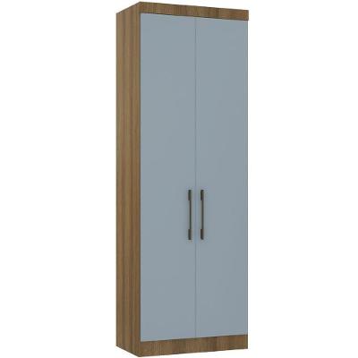 Guarda Roupa Modulado 79cm 2 Portas Paris Luciane Móveis Avelã Pf Com Grey Sky Pf