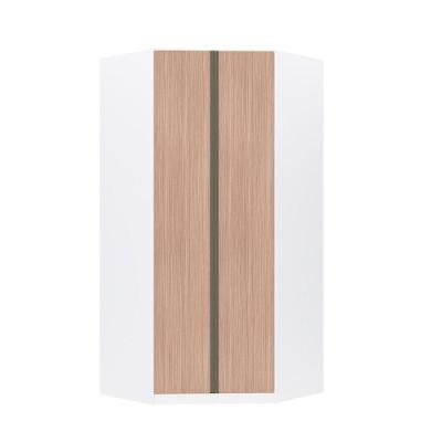 Guarda Roupa Canto 2 Portas 111,9cm Branco Com Cumaru