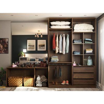 Guarda Roupa Closet, 3 Gavetas, 2 Cabideiros Dourado