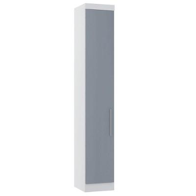Guarda Roupa Modulado 38cm 1 Porta Alpes Luciane Móveis Branco Pf Com Grey Sky Pf