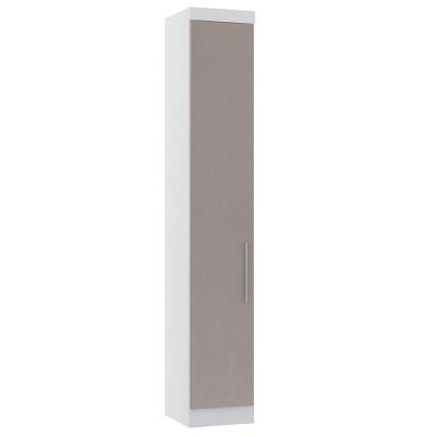 Guarda Roupa Modulado 38cm 1 Porta Alpes Luciane Móveis Branco Pf Com Cinammon Pf