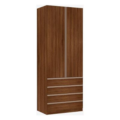 Guarda Roupa Solteiro 2 Portas 4 Gavetas 90 Cm Dourado